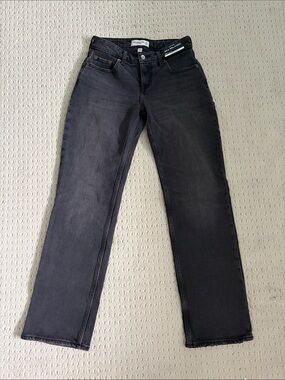 Abercrombie & Fitch Women’s Black Washed Straight-Leg Jeans